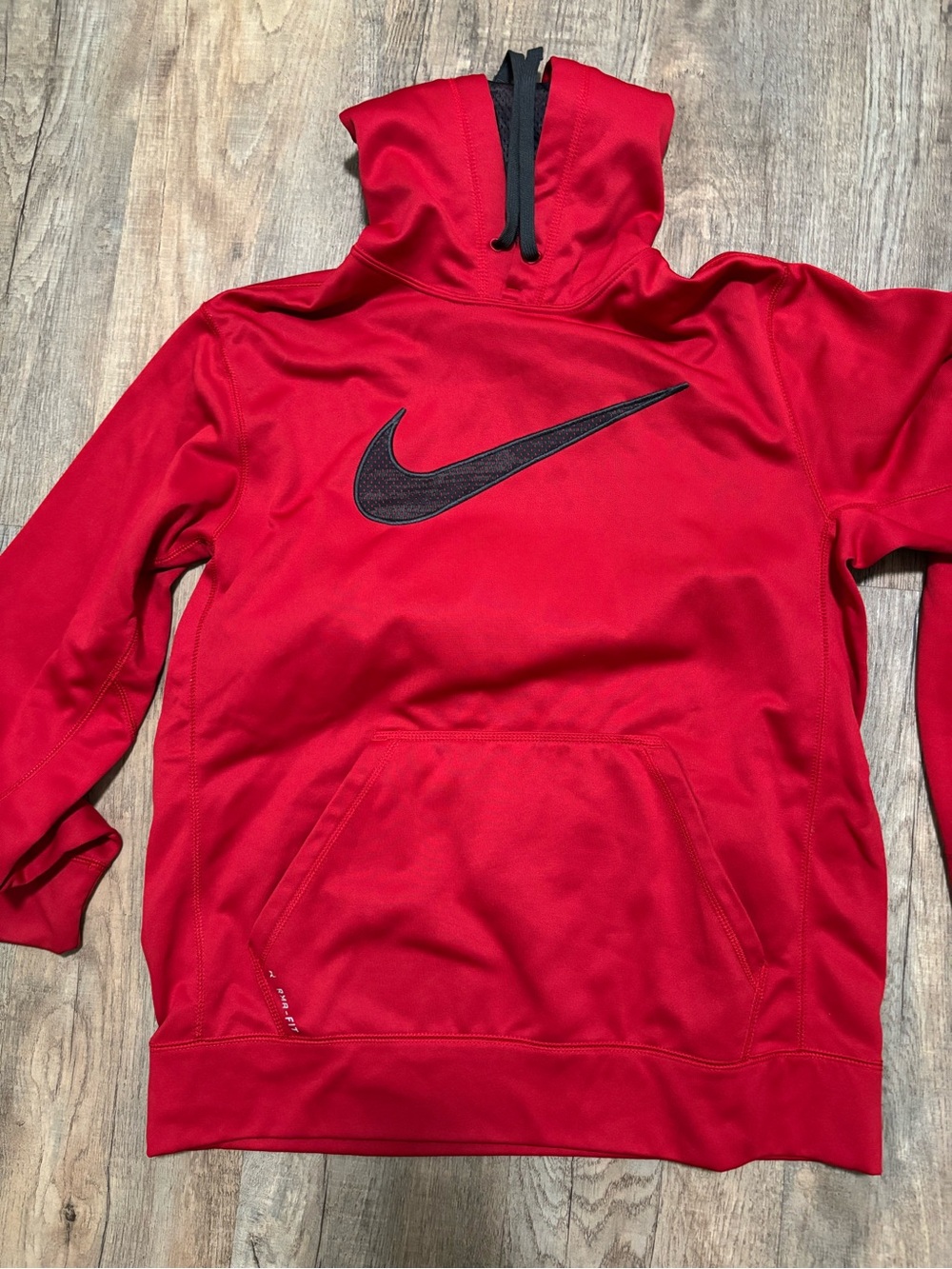 Nike Red Pullover Hoodie with Black Swoosh